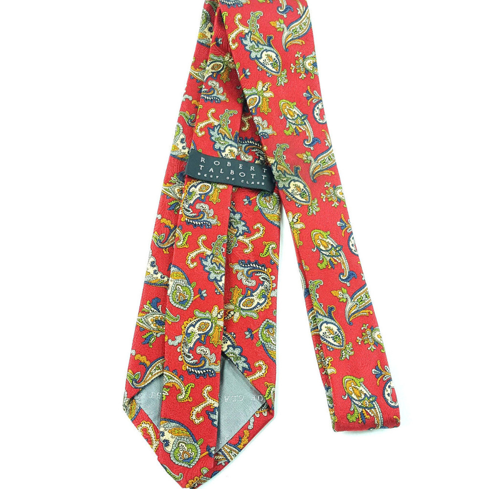Robert Talbott Best of Class Paisley Red 100% Silk - Picture 2 of 7
